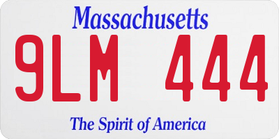 MA license plate 9LM444