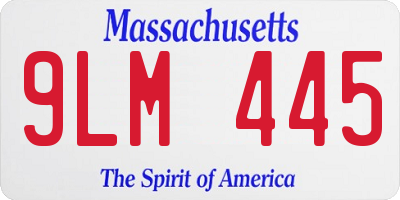 MA license plate 9LM445
