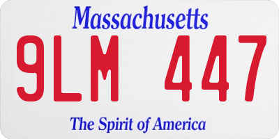 MA license plate 9LM447
