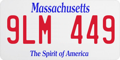 MA license plate 9LM449
