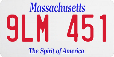 MA license plate 9LM451