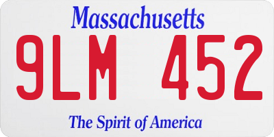 MA license plate 9LM452