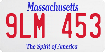 MA license plate 9LM453