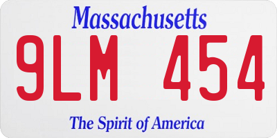 MA license plate 9LM454