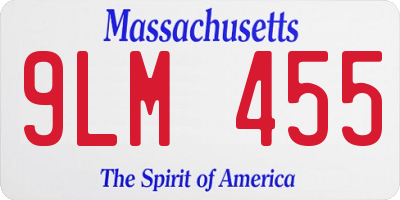MA license plate 9LM455