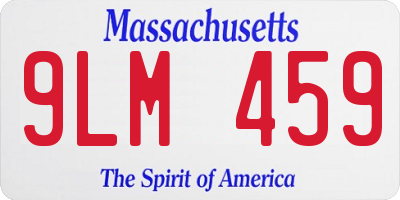 MA license plate 9LM459