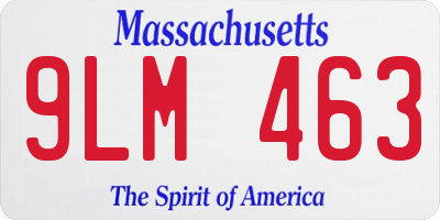MA license plate 9LM463