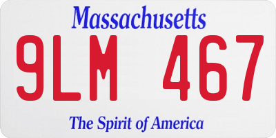 MA license plate 9LM467