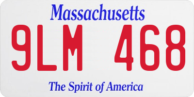 MA license plate 9LM468