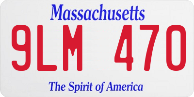 MA license plate 9LM470
