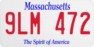 MA license plate 9LM472
