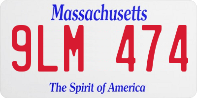 MA license plate 9LM474