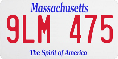 MA license plate 9LM475