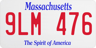 MA license plate 9LM476