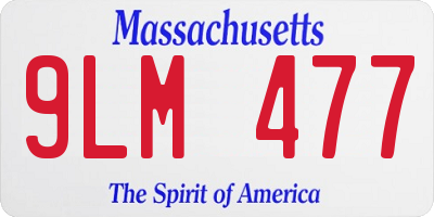 MA license plate 9LM477