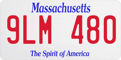 MA license plate 9LM480