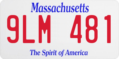 MA license plate 9LM481