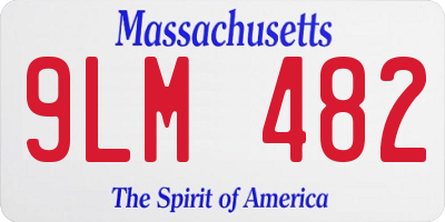 MA license plate 9LM482