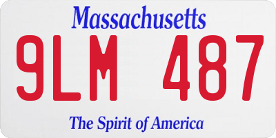 MA license plate 9LM487