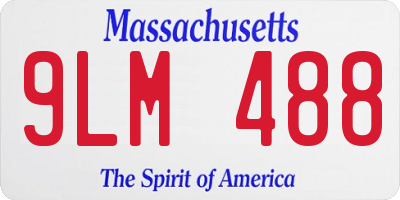 MA license plate 9LM488
