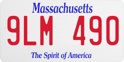 MA license plate 9LM490