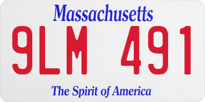 MA license plate 9LM491