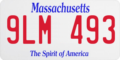 MA license plate 9LM493