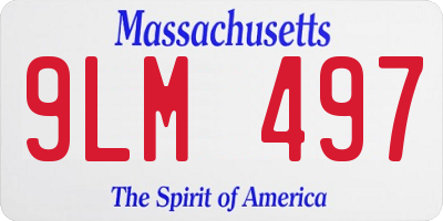 MA license plate 9LM497