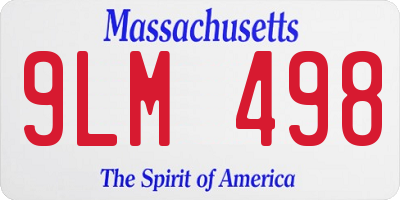 MA license plate 9LM498