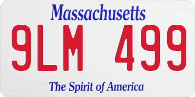 MA license plate 9LM499
