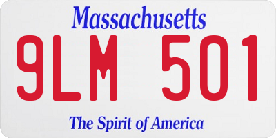 MA license plate 9LM501