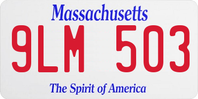 MA license plate 9LM503