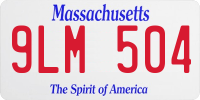 MA license plate 9LM504