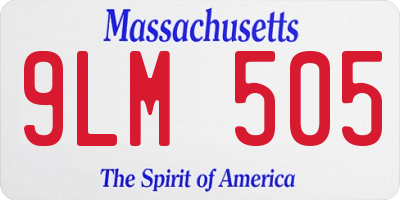 MA license plate 9LM505