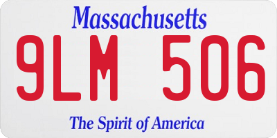 MA license plate 9LM506