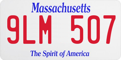 MA license plate 9LM507