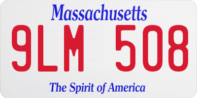 MA license plate 9LM508