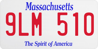 MA license plate 9LM510