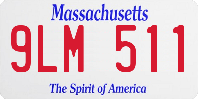 MA license plate 9LM511