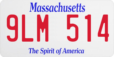 MA license plate 9LM514