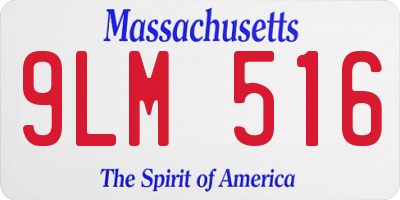 MA license plate 9LM516