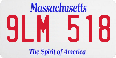 MA license plate 9LM518