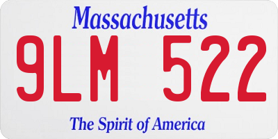 MA license plate 9LM522
