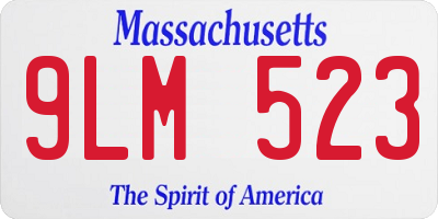 MA license plate 9LM523