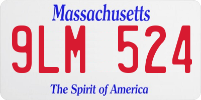 MA license plate 9LM524