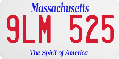 MA license plate 9LM525