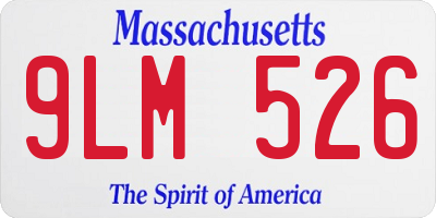 MA license plate 9LM526