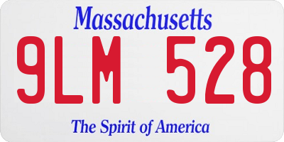 MA license plate 9LM528
