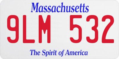 MA license plate 9LM532