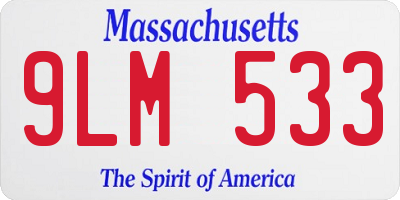 MA license plate 9LM533